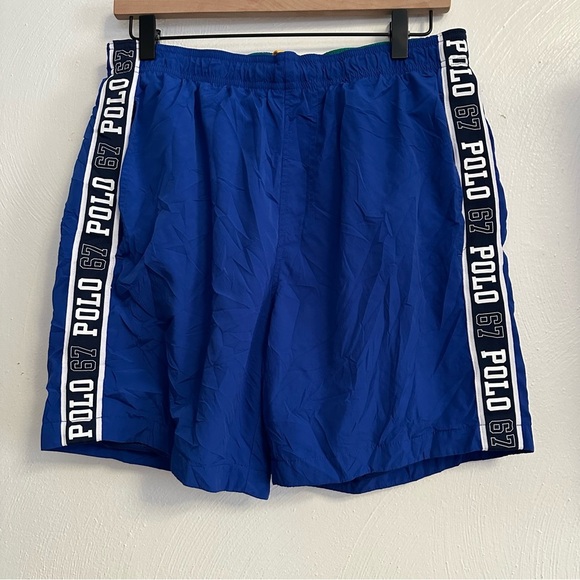 Polo Ralph Lauren Men's Royal Blue Logo Tape Track Shorts size M(e5 - Picture 1 of 14